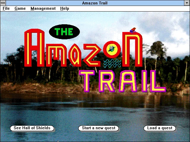 A screen from The Amazon Trail (Windows)