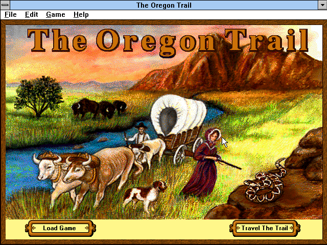 A screen from The Oregon Trail for Windows