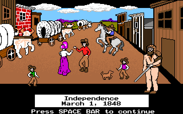 A screen from The Oregon Trail